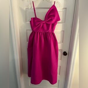 Sachin + Babi Fuchsia Midi Dress with Oversized Bow